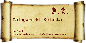 Malagurszki Koletta névjegykártya